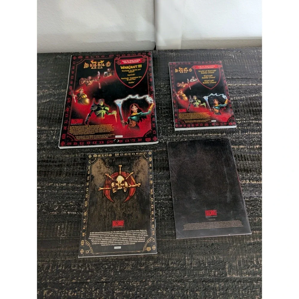 Diablo 2, 3 PC Big Box Game Manual Book Only Blizzard Lot of 4